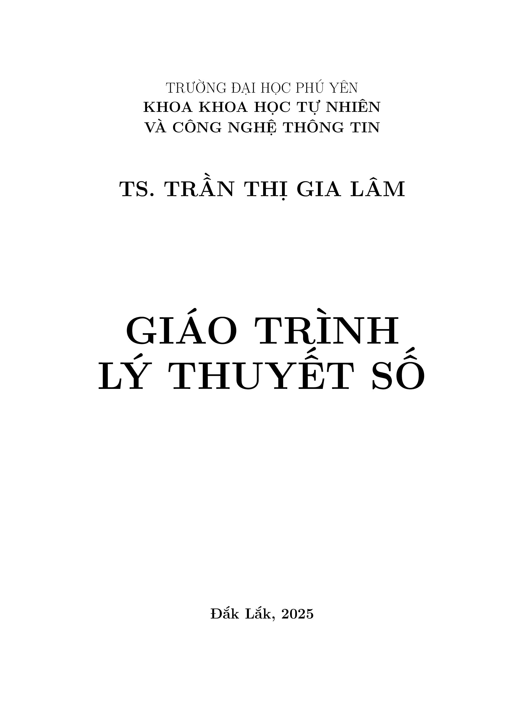Giáo trình lý thuyết số
