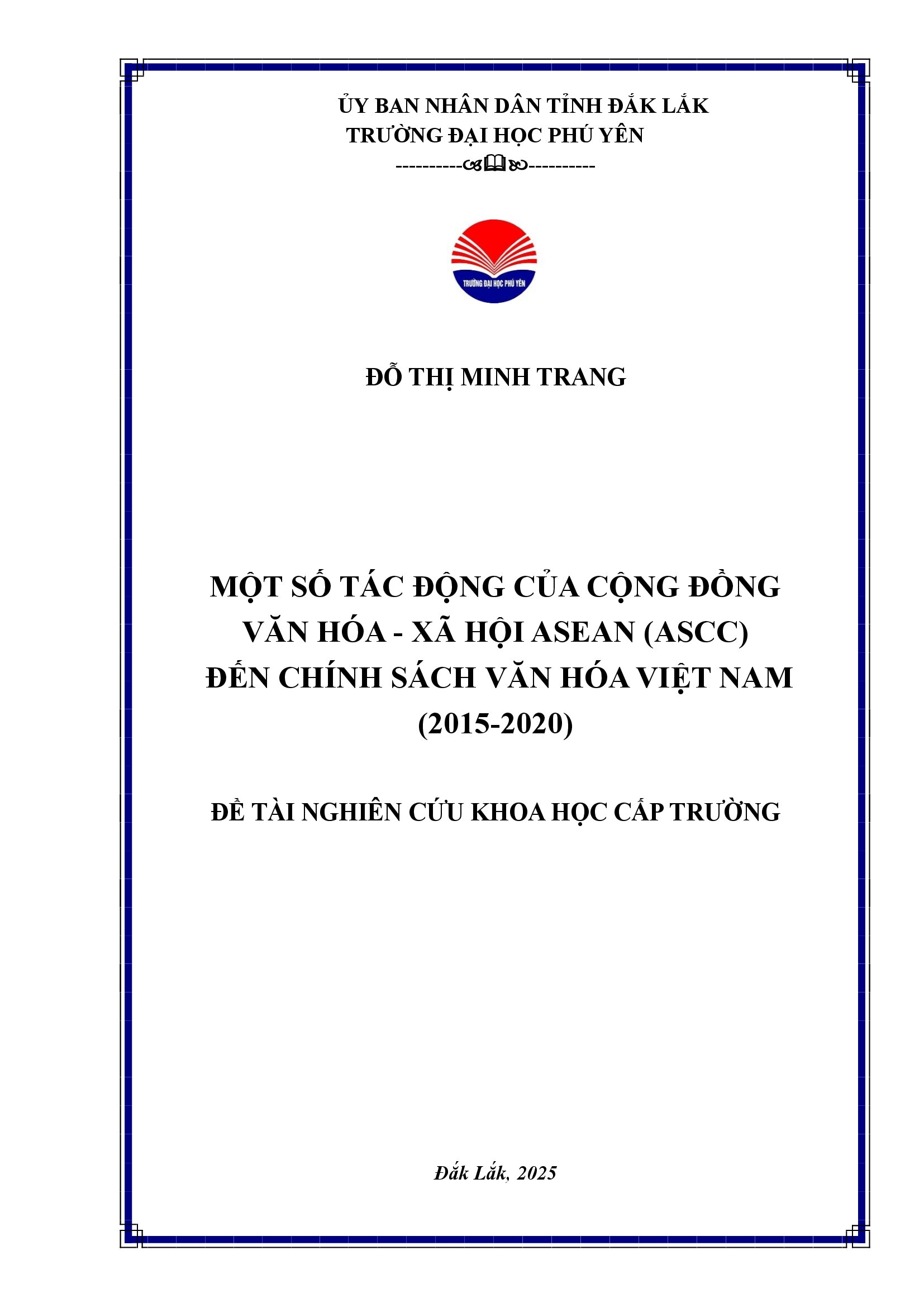 Một số tác động của cộng đồng văn hóa xã hội ASEAN đến chính sách văn hóa Việt Nam
