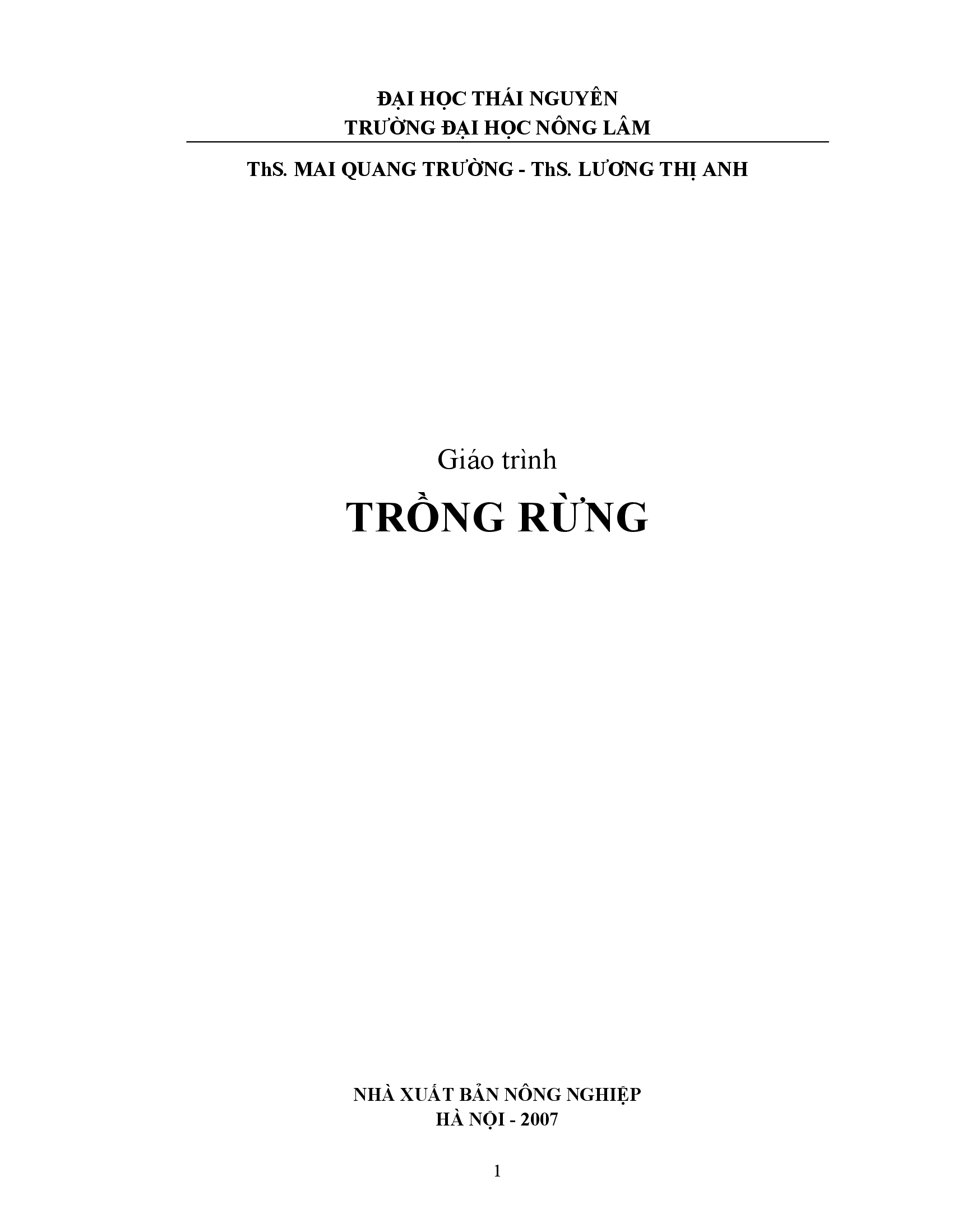 Giáo trình trồng rừng