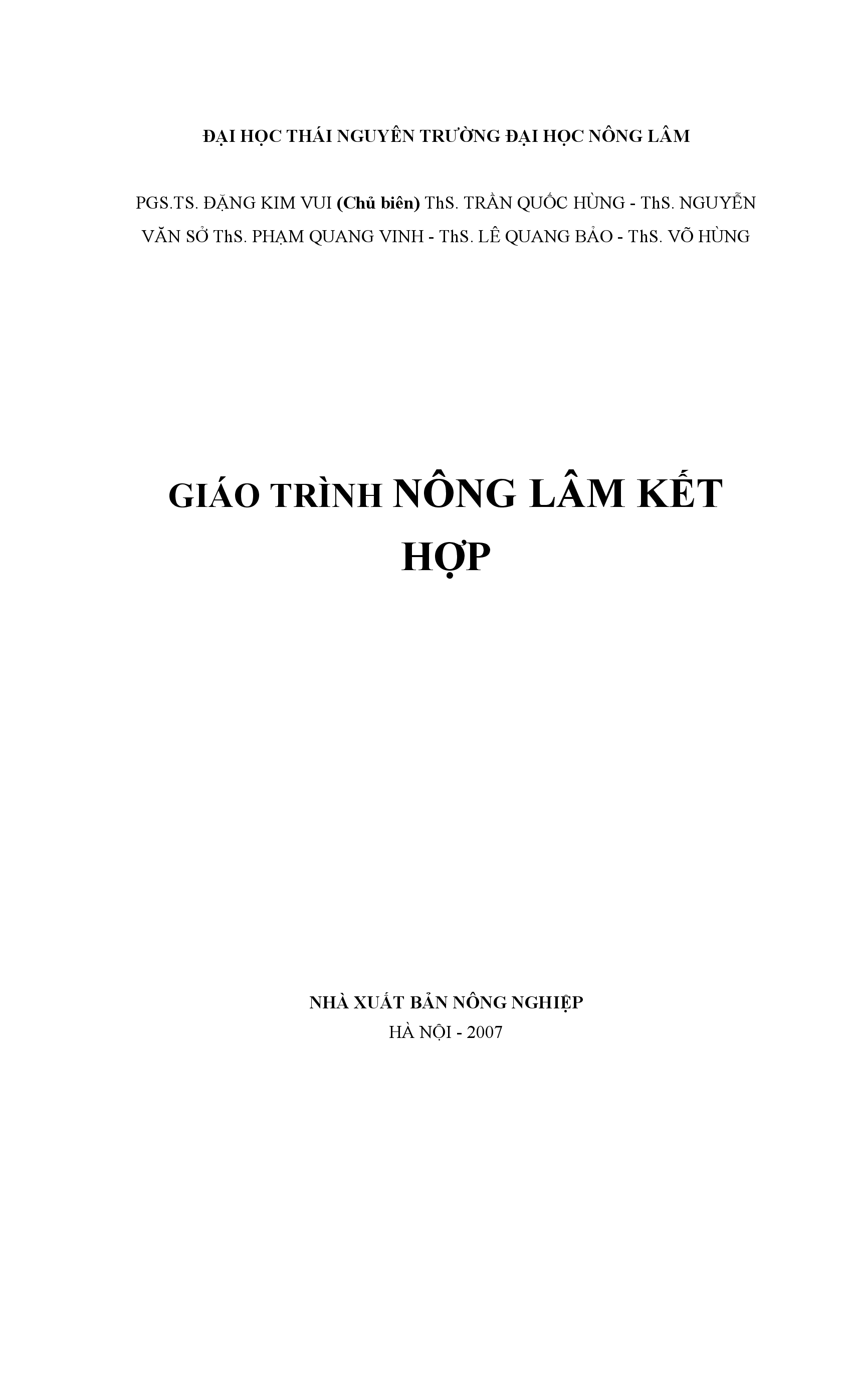 Giáo trình nông lâm kết hợp