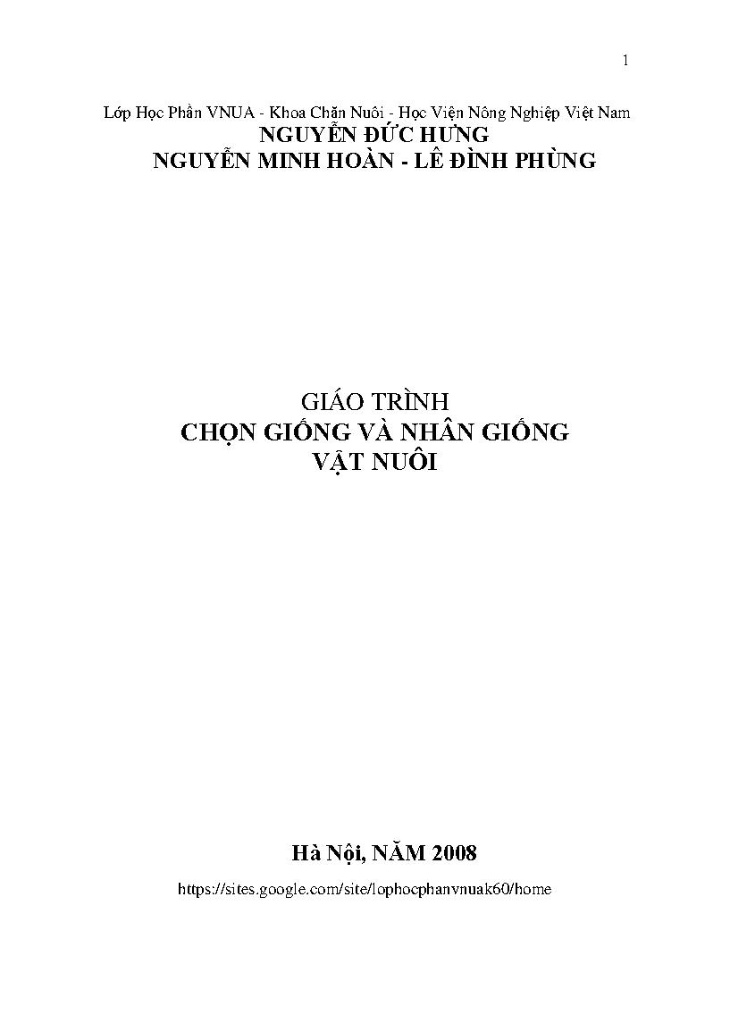 Giáo trình chọn giống và nhân giống vật nuôi