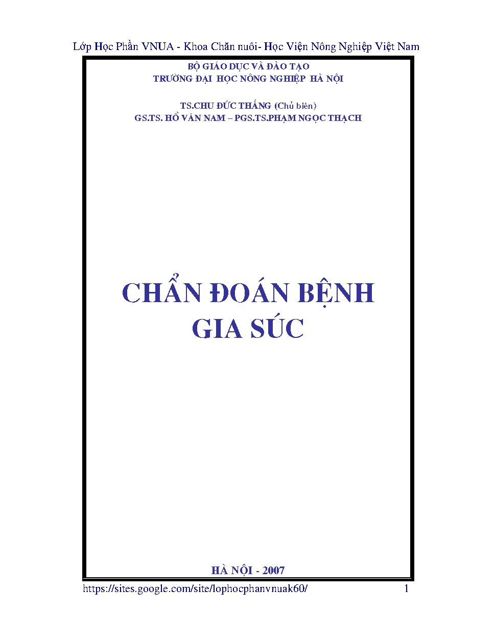 Chẩn đoán bệnh gia súc