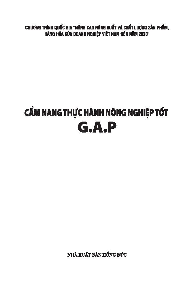 Cẩm nang thực hành nông nghiệp tốt (GAP)