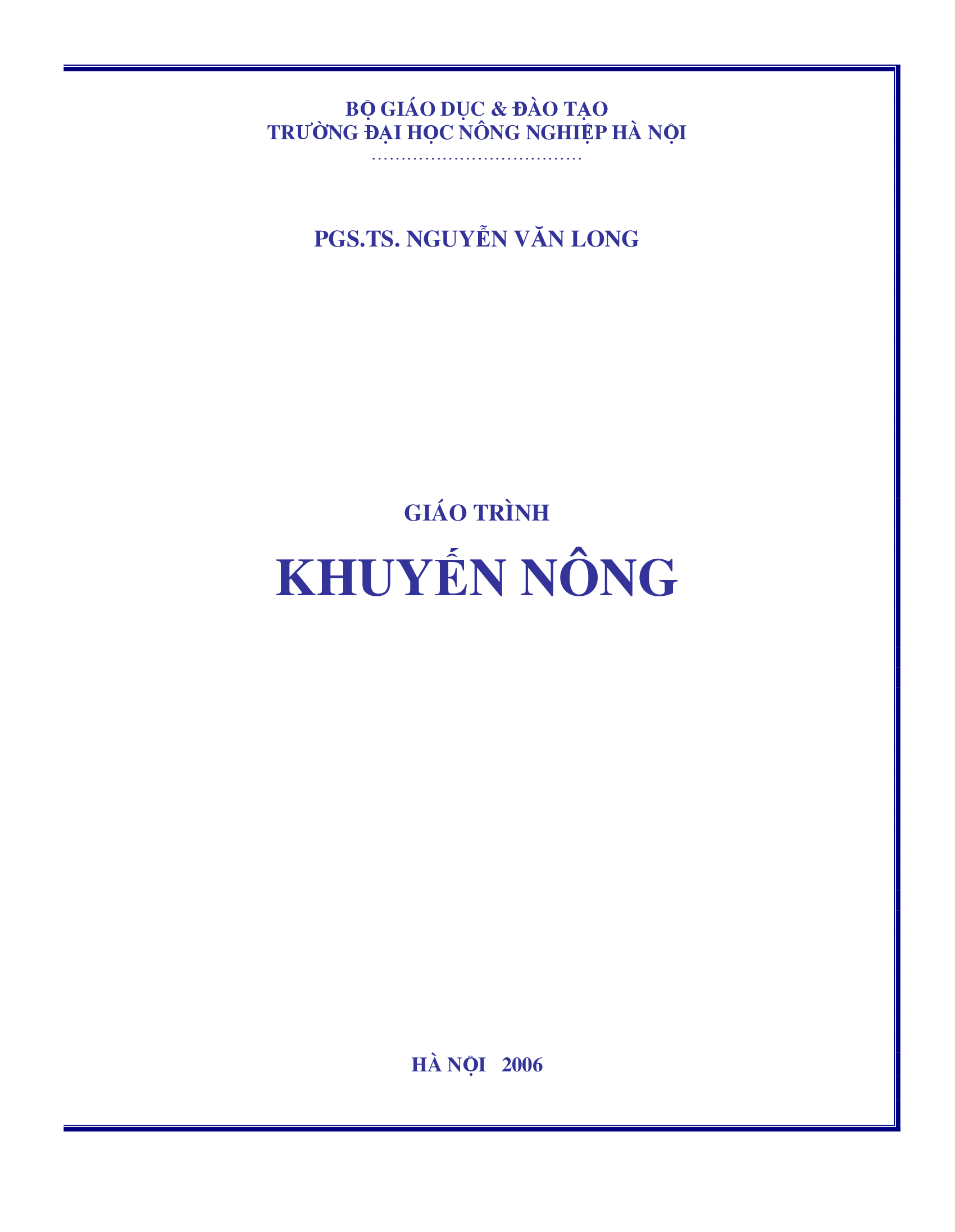 Giáo trình khuyến nông