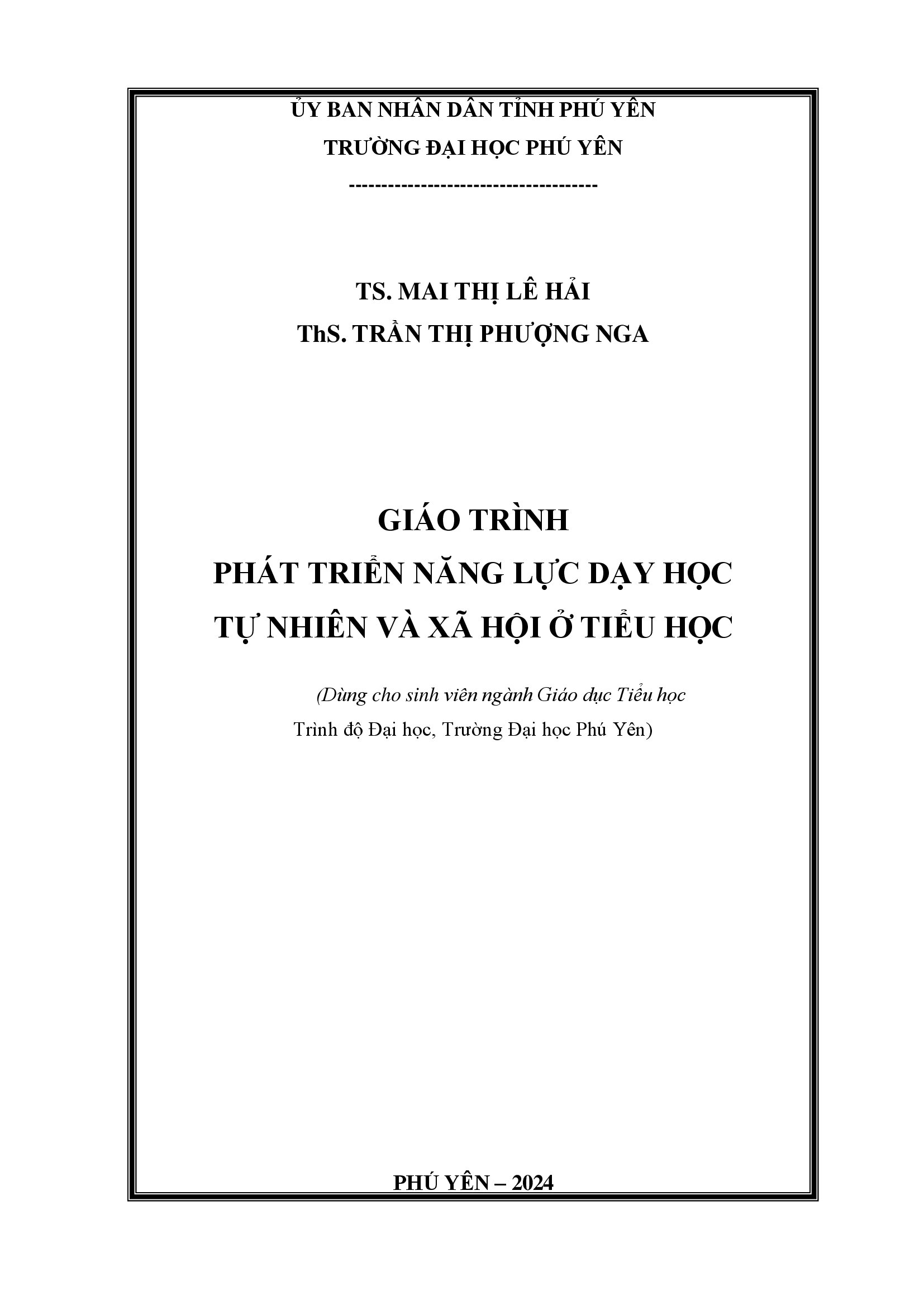 Giáo trình phát triển năng lực dạy học tự nhiên và xã hội ở tiểu học